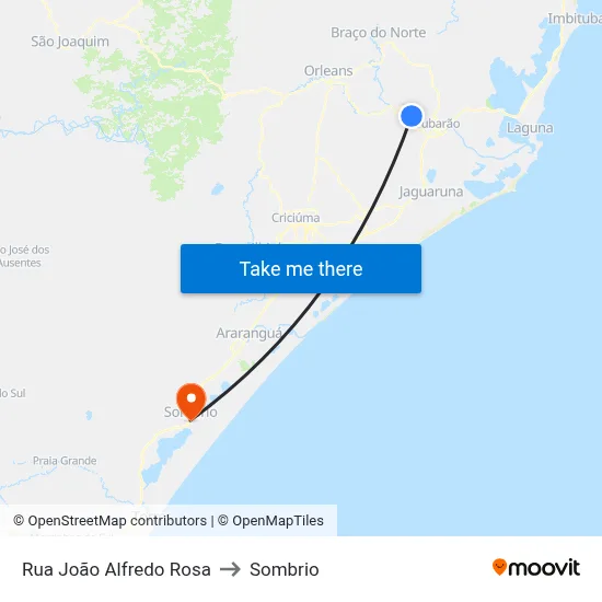 Rua João Alfredo Rosa to Sombrio map