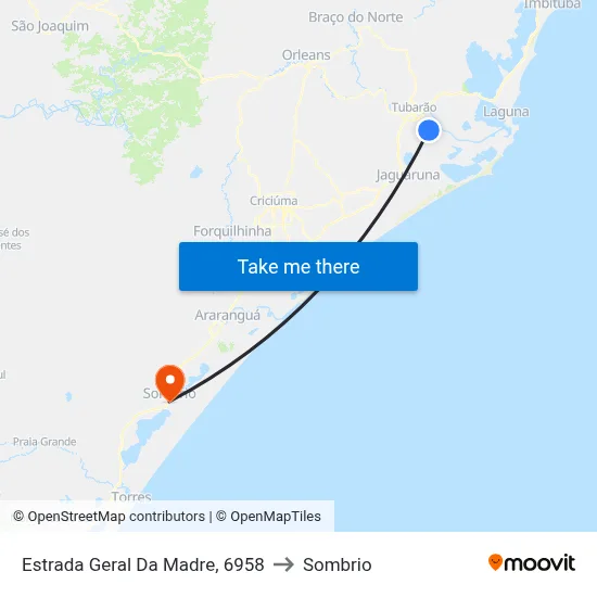 Estrada Geral Da Madre, 6958 to Sombrio map