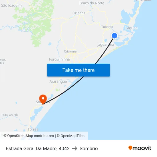 Estrada Geral Da Madre, 4042 to Sombrio map