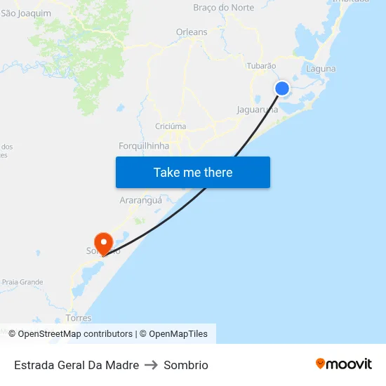 Estrada Geral Da Madre to Sombrio map