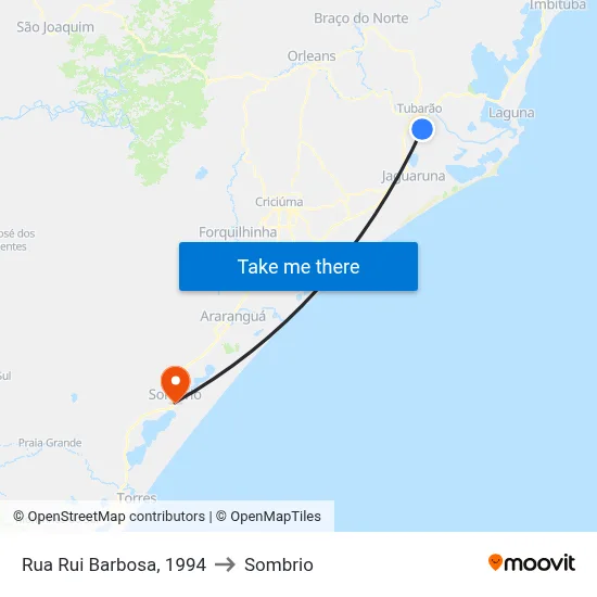 Rua Rui Barbosa, 1994 to Sombrio map