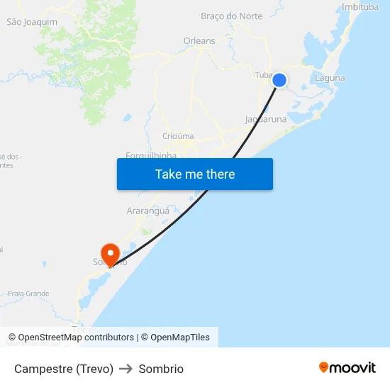 Campestre (Trevo) to Sombrio map