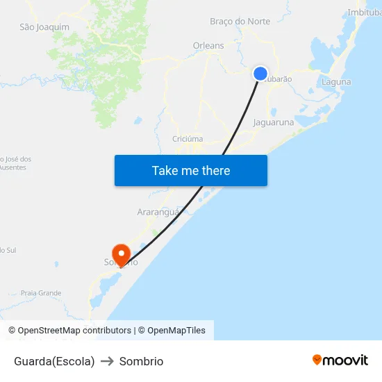 Guarda(Escola) to Sombrio map