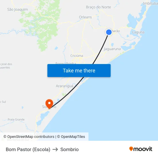 Bom Pastor (Escola) to Sombrio map