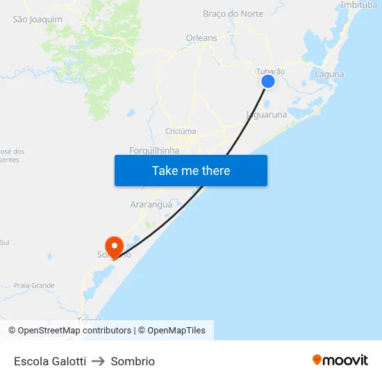 Escola Galotti to Sombrio map