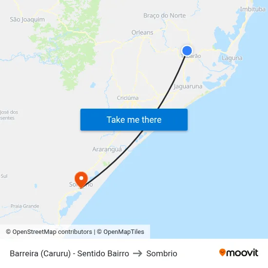 Barreira (Caruru) - Sentido Bairro to Sombrio map