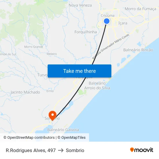 R.Rodrigues Alves, 497 to Sombrio map