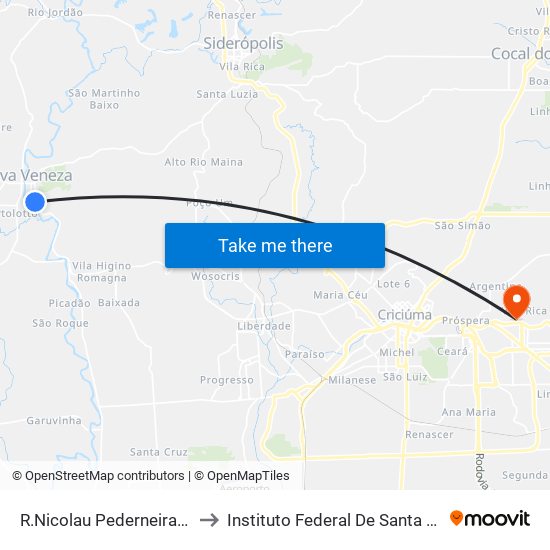 R.Nicolau Pederneiras - 680 to Instituto Federal De Santa Catarina map