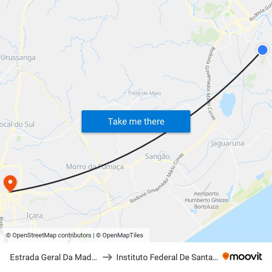 Estrada Geral Da Madre, 6410 to Instituto Federal De Santa Catarina map