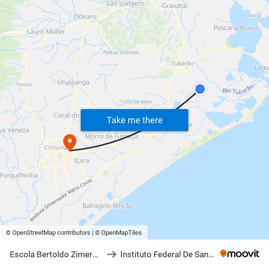 Escola Bertoldo Zimerman(Volta) to Instituto Federal De Santa Catarina map