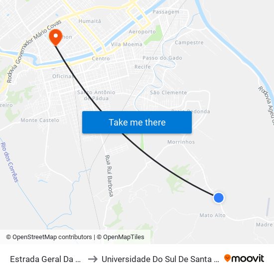 Estrada Geral Da Madre to Universidade Do Sul De Santa Catarina map