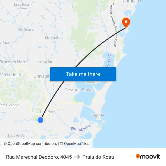 Rua Marechal Deodoro, 4045 to Praia do Rosa map