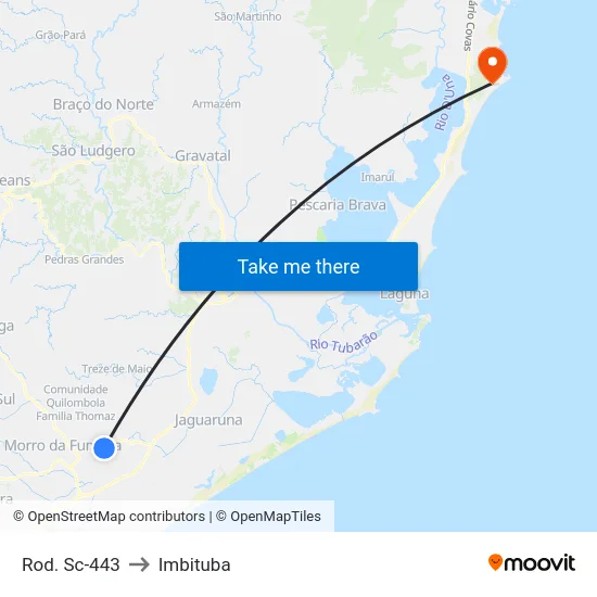 Rod. Sc-443 to Imbituba map