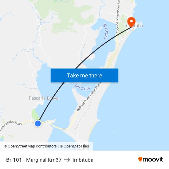 Br-101 - Marginal Km37 to Imbituba map