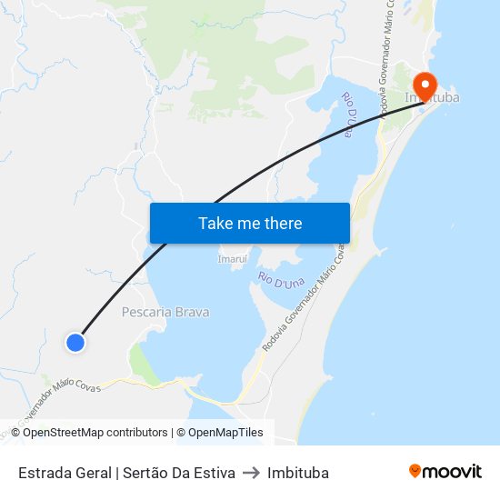 Estrada Geral | Sertão Da Estiva to Imbituba map