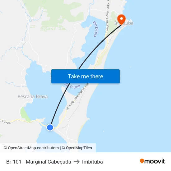 Br-101 - Marginal Cabeçuda to Imbituba map