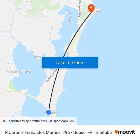 R.Coronel Fernandes Martins, 296 - Udesc to Imbituba map