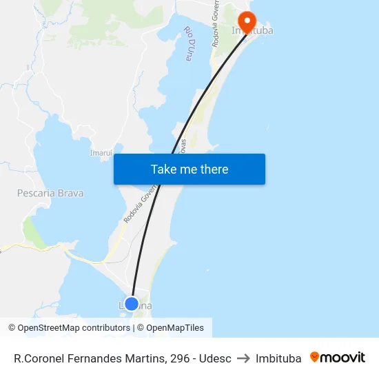 R.Coronel Fernandes Martins, 296 - Udesc to Imbituba map
