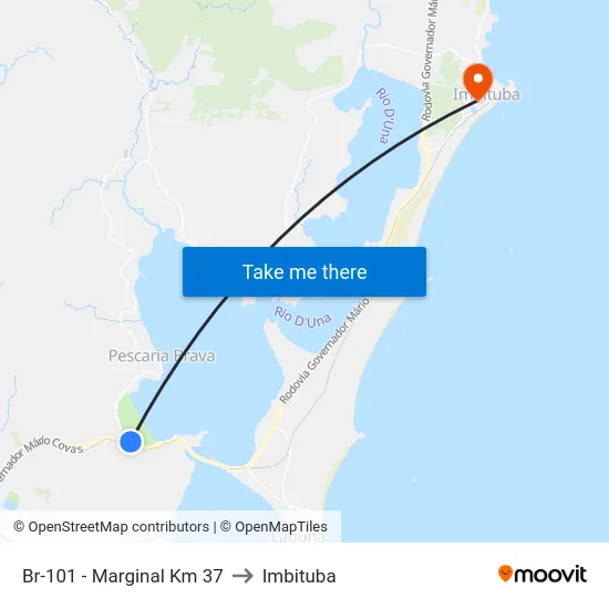 Br-101 - Marginal Km 37 to Imbituba map