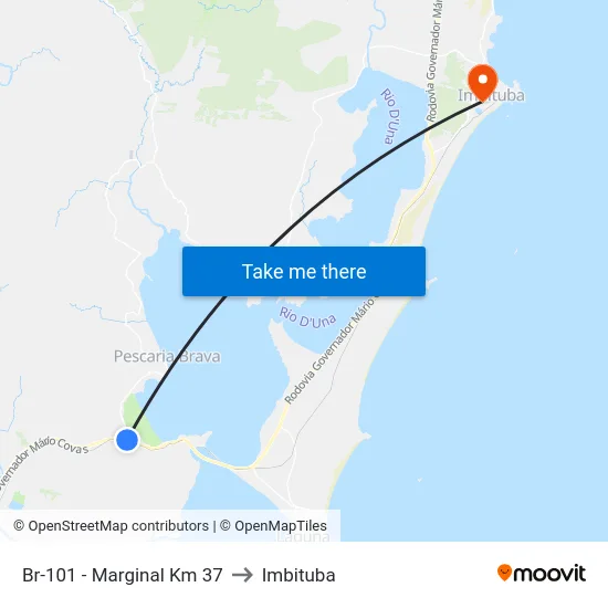 Br-101 - Marginal Km 37 to Imbituba map