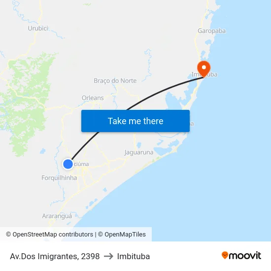 Av.Dos Imigrantes, 2398 to Imbituba map