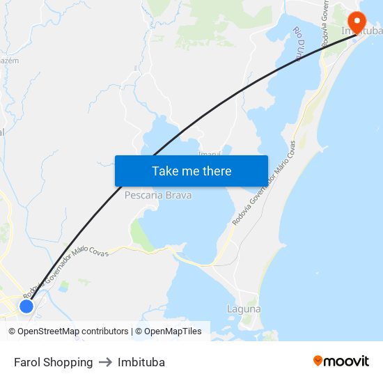 Farol Shopping to Imbituba map