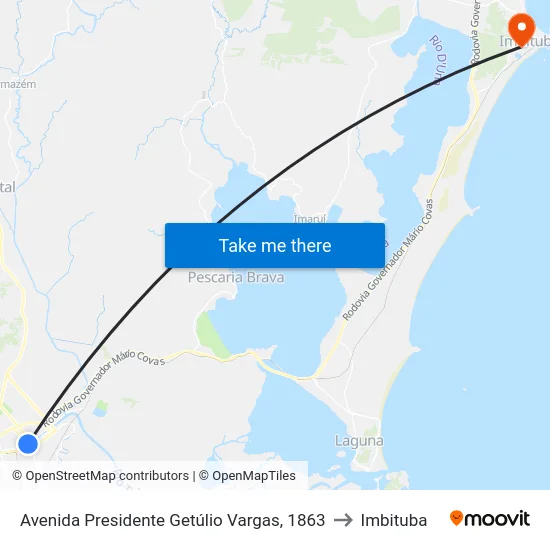 Avenida Presidente Getúlio Vargas, 1863 to Imbituba map