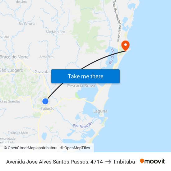 Avenida Jose Alves Santos Passos, 4714 to Imbituba map