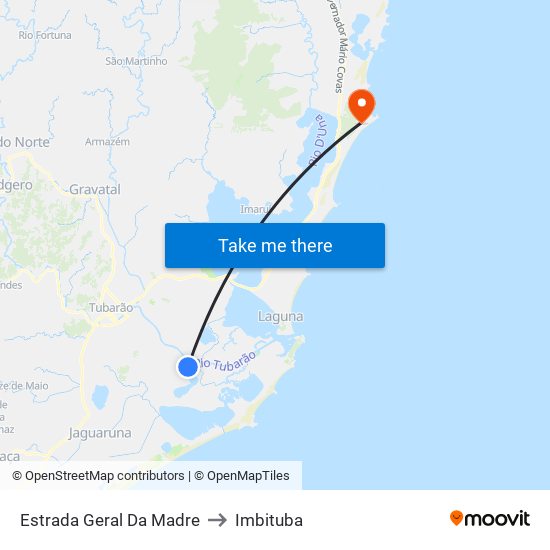 Estrada Geral Da Madre to Imbituba map
