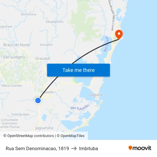 Rua Sem Denominacao, 1819 to Imbituba map