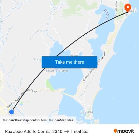 Rua João Adolfo Corrêa, 2340 to Imbituba map