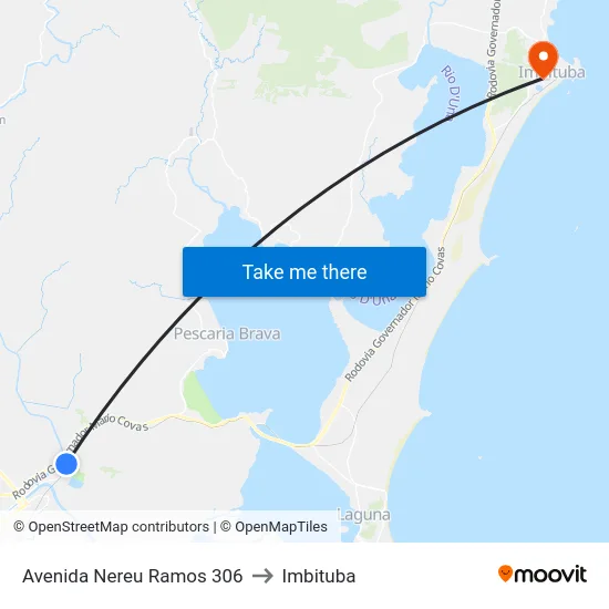 Avenida Nereu Ramos 306 to Imbituba map