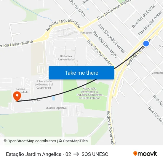 Estação Jardim Angelica - 02 to SOS UNESC map