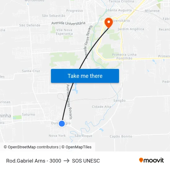 Rod.Gabriel Arns - 3000 to SOS UNESC map