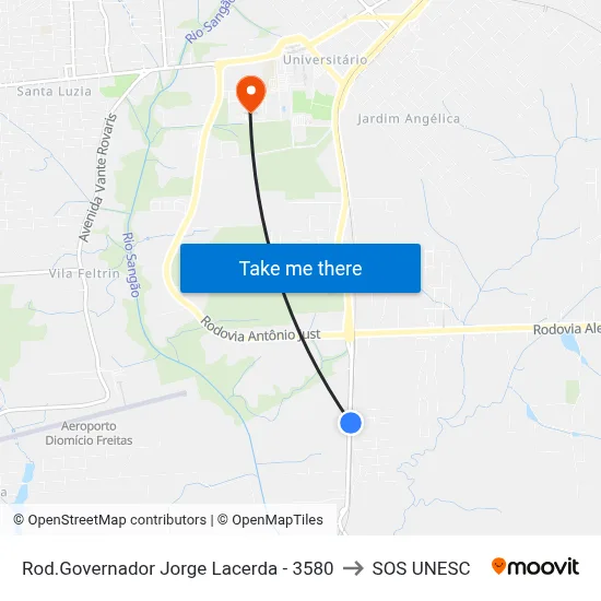 Rod.Governador Jorge Lacerda - 3580 to SOS UNESC map