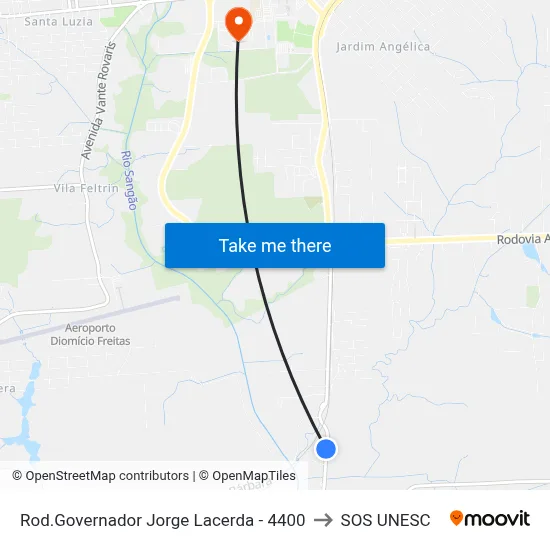 Rod.Governador Jorge Lacerda - 4400 to SOS UNESC map