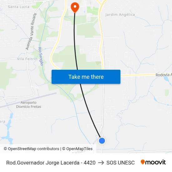 Rod.Governador Jorge Lacerda - 4420 to SOS UNESC map