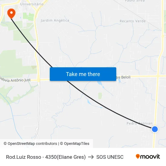 Rod.Luiz Rosso - 4350(Eliane Gres) to SOS UNESC map