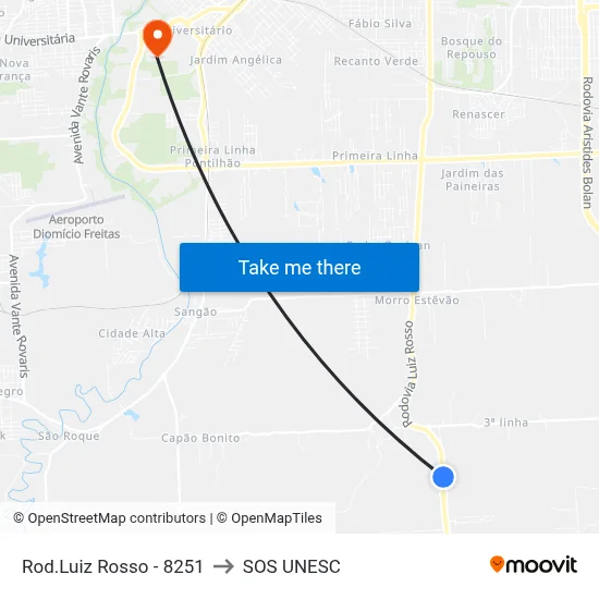 Rod.Luiz Rosso - 8251 to SOS UNESC map