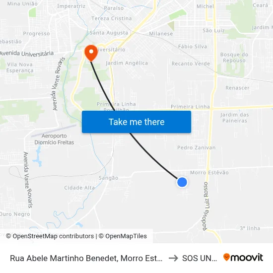 Rua Abele Martinho Benedet, Morro Estevão - 350 to SOS UNESC map