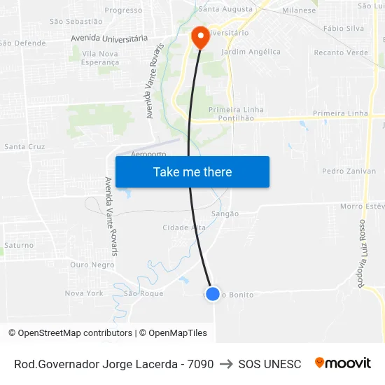 Rod.Governador Jorge Lacerda - 7090 to SOS UNESC map