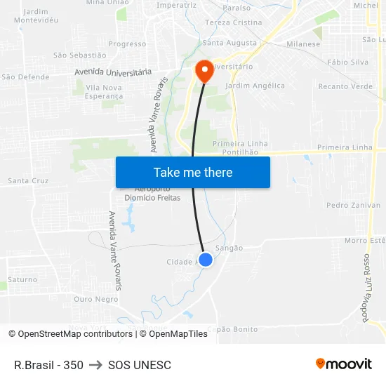 R.Brasil - 350 to SOS UNESC map