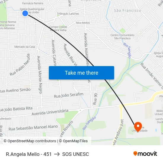 R.Angela Mello - 451 to SOS UNESC map