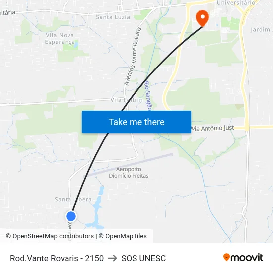 Rod.Vante Rovaris - 2150 to SOS UNESC map