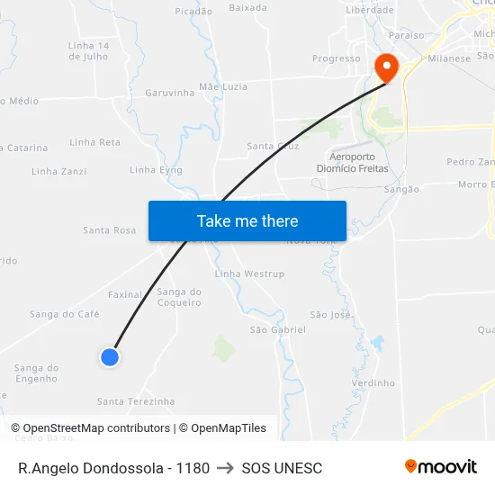 R.Angelo Dondossola - 1180 to SOS UNESC map