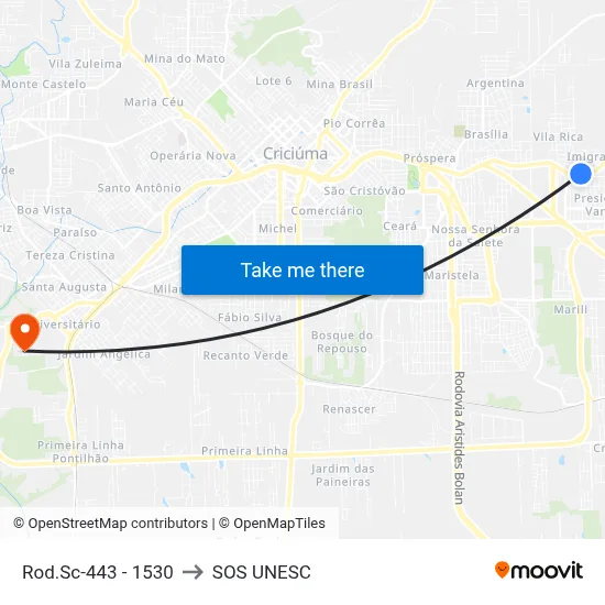 Rod.Sc-443 - 1530 to SOS UNESC map