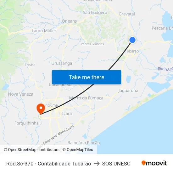 Rod.Sc-370 - Contabilidade Tubarão to SOS UNESC map