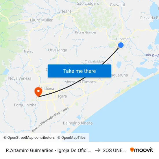 R.Altamiro Guimarães - Igreja De Oficinas to SOS UNESC map