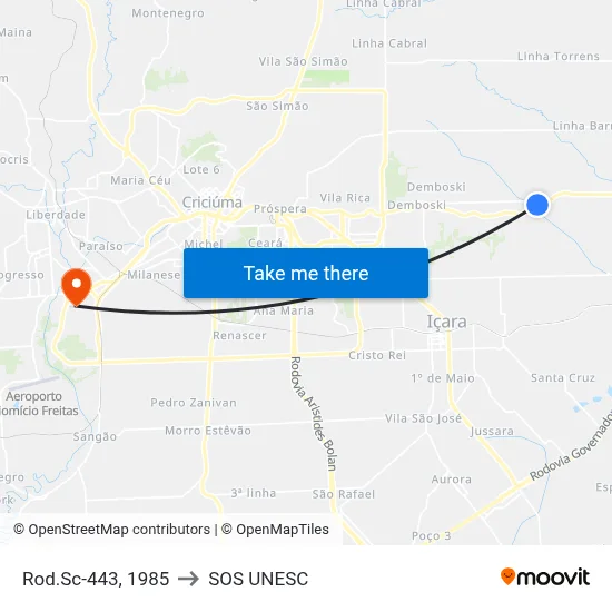 Rod.Sc-443, 1985 to SOS UNESC map