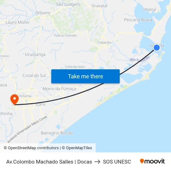 Av.Colombo Machado Salles | Docas to SOS UNESC map